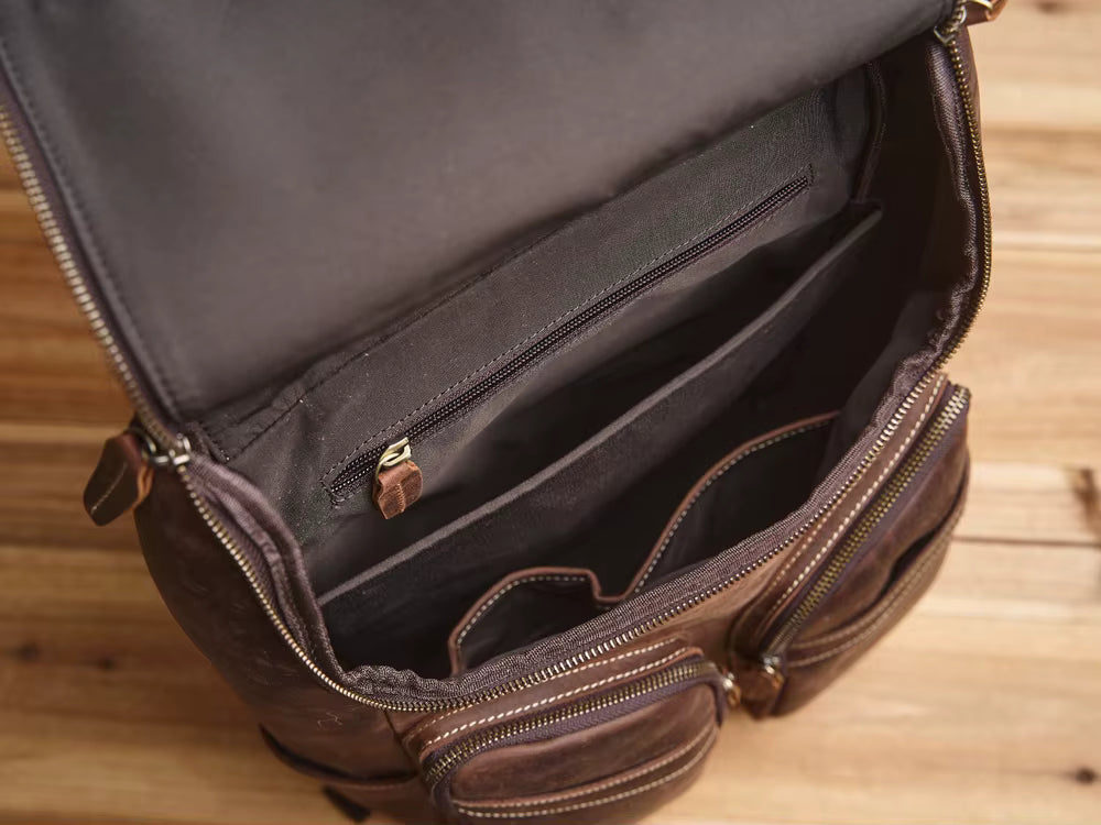 Vintage Leather Laptop Backpack