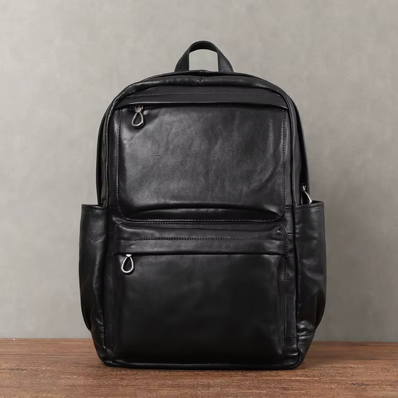 Vintage Full-Grain Leather Travel Backpack