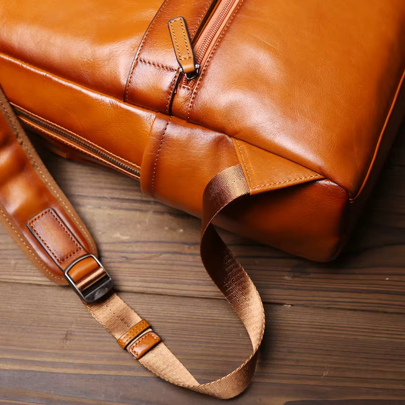 Heritage Craft Full-Grain Leather Travel Backpack