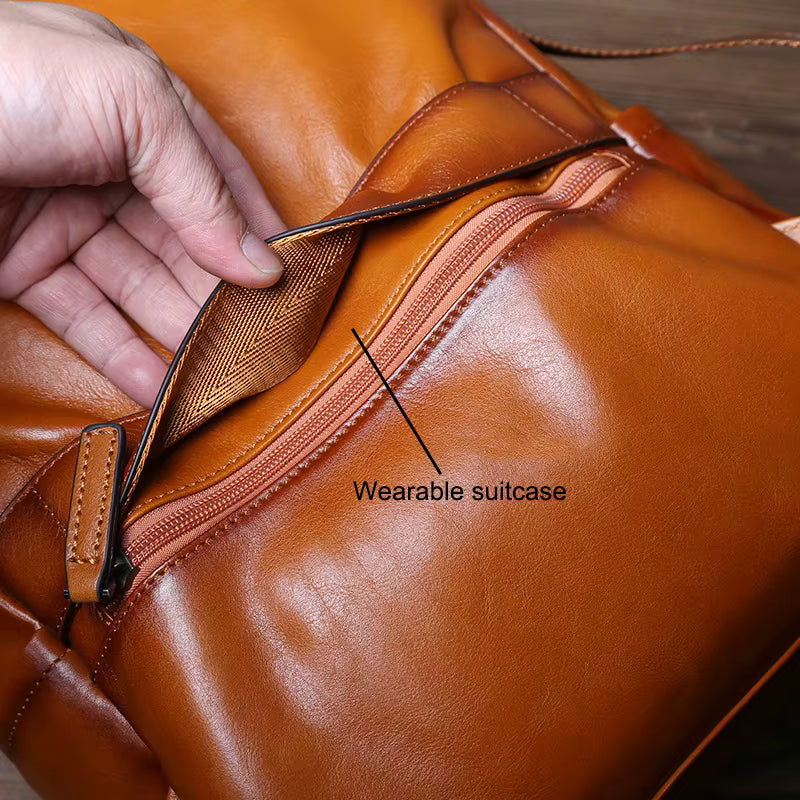 Heritage Craft Full-Grain Leather Travel Backpack