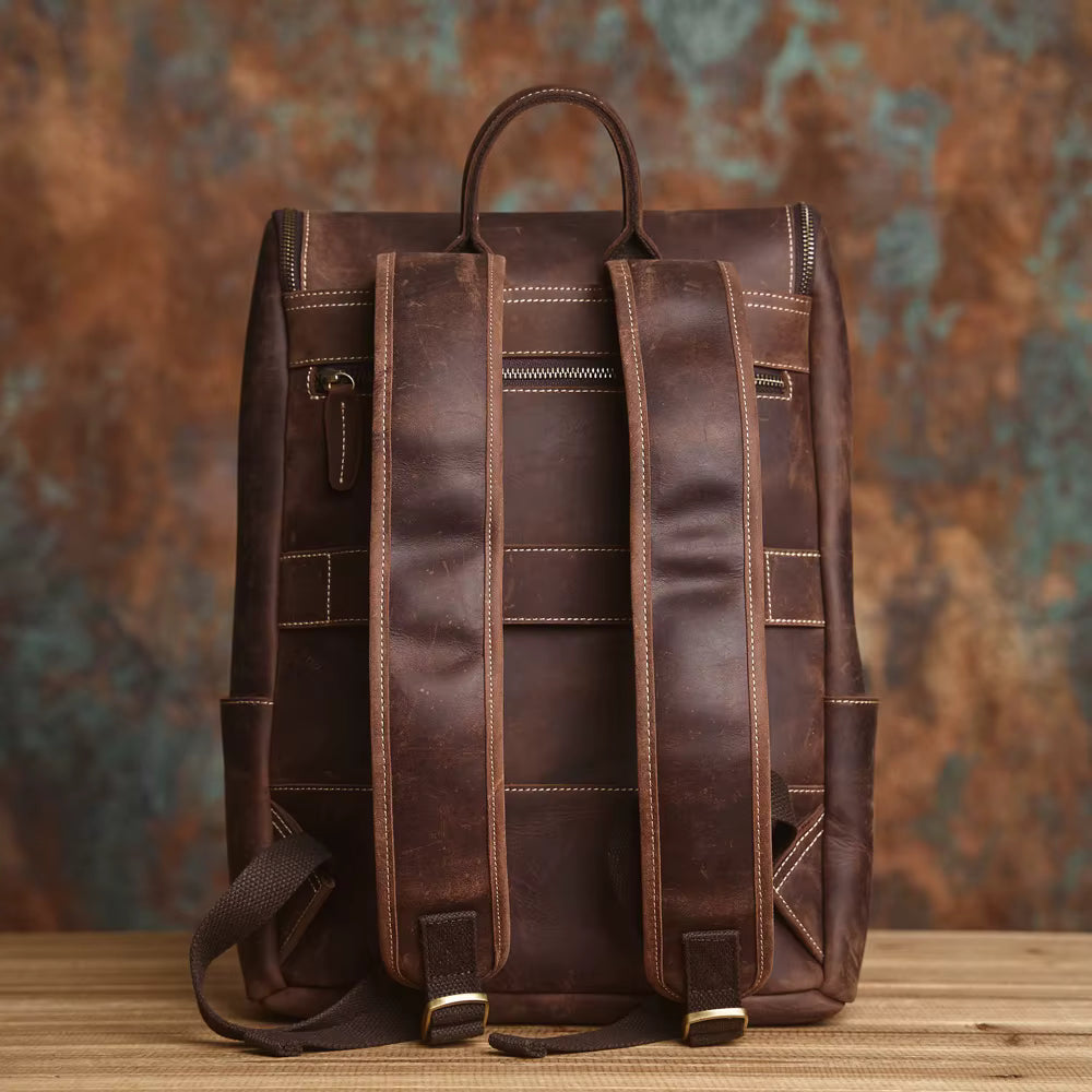 Vintage Leather Laptop Backpack