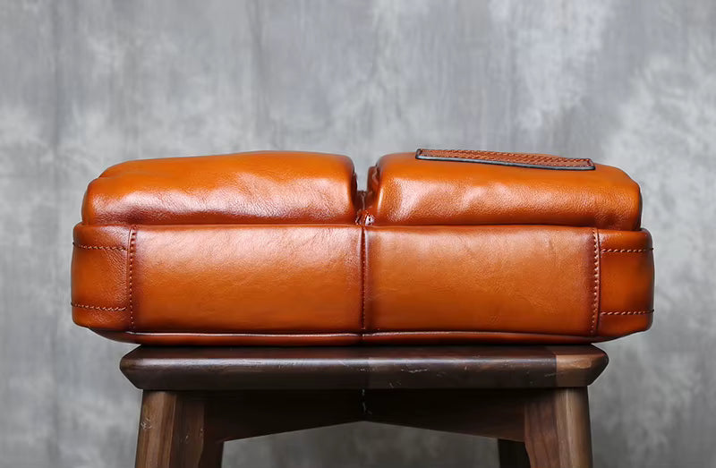 Executive Classic Cowhide Leather Laptop Briefcase