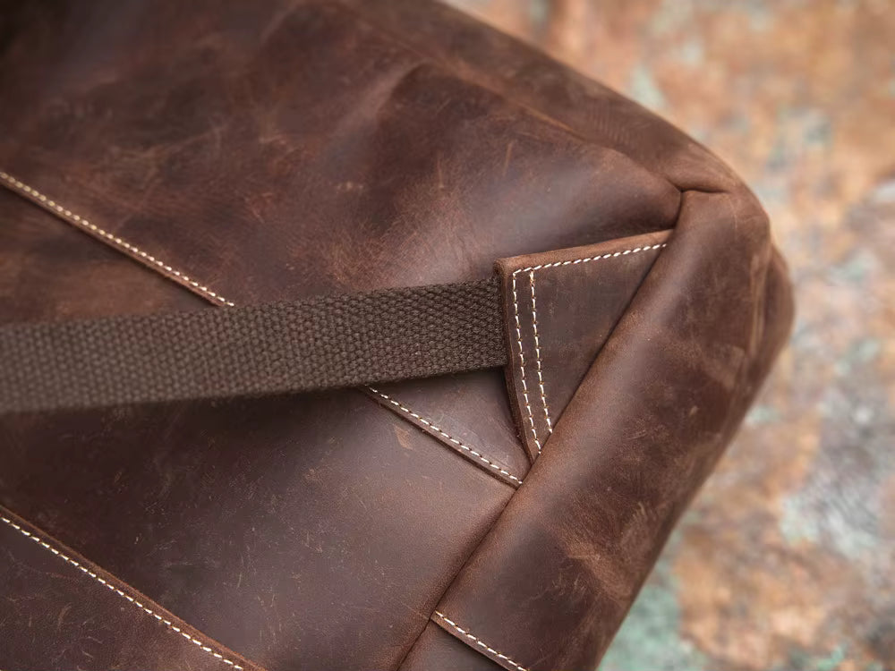 Vintage Leather Laptop Backpack