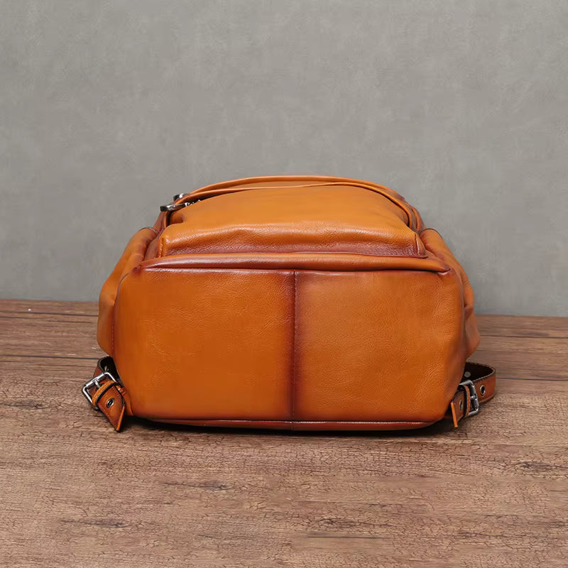 Vintage Full-Grain Leather Travel Backpack