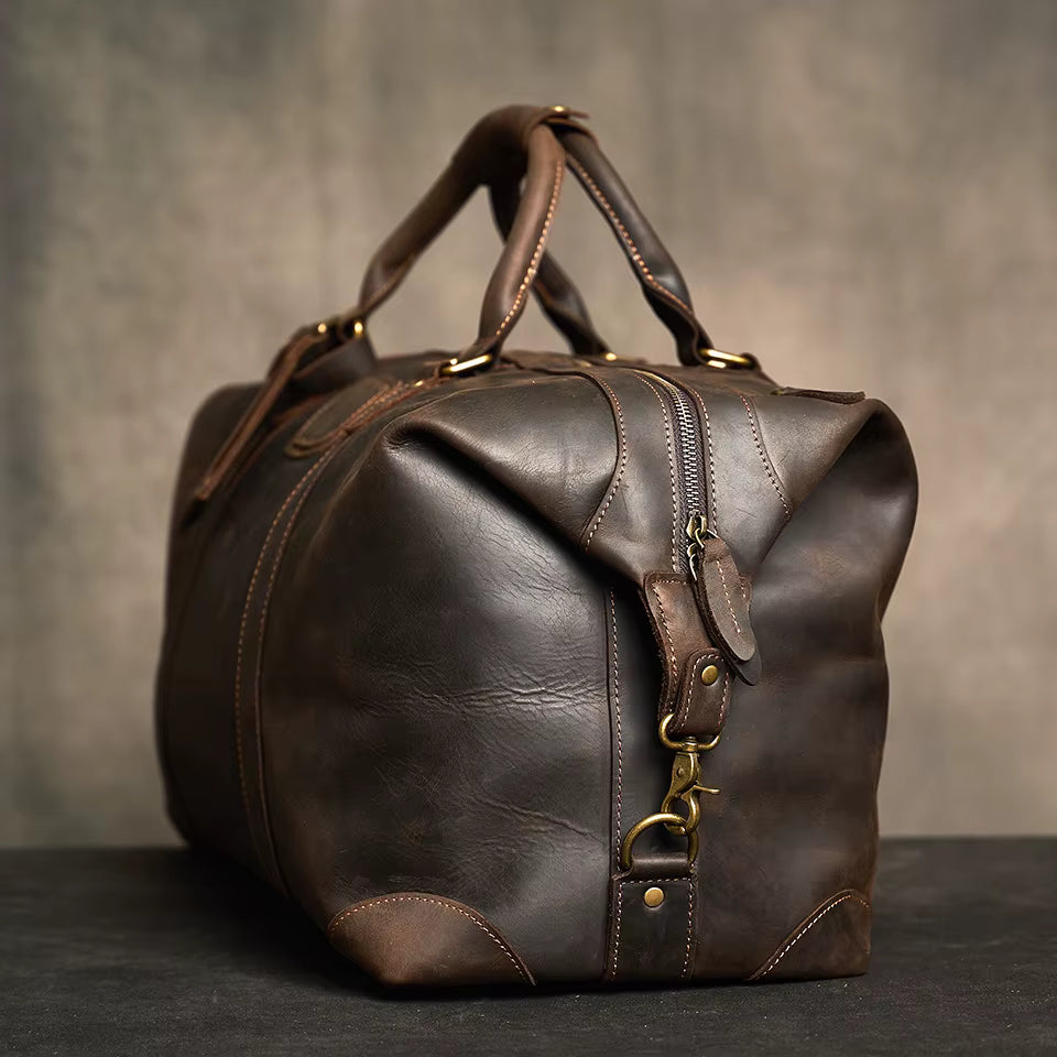 Vintage Crazy Horse Leather Duffel Bag