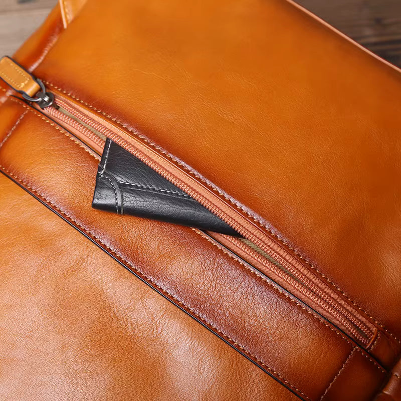 Heritage Craft Full-Grain Leather Travel Backpack