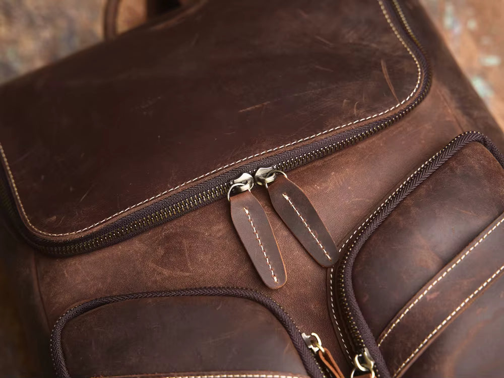 Vintage Leather Laptop Backpack
