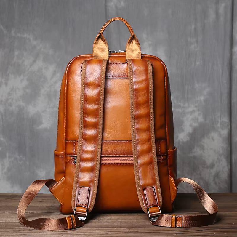 Heritage Craft Full-Grain Leather Travel Backpack