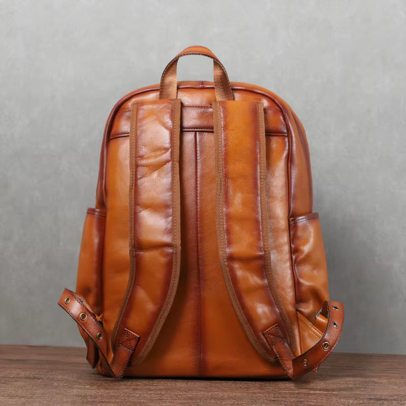Vintage Full-Grain Leather Travel Backpack