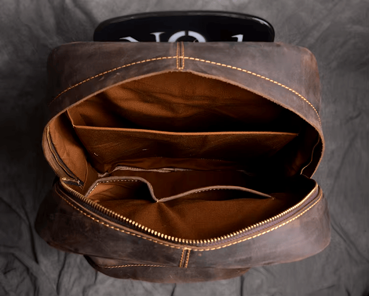 Rustic Cowhide Leather Backpack