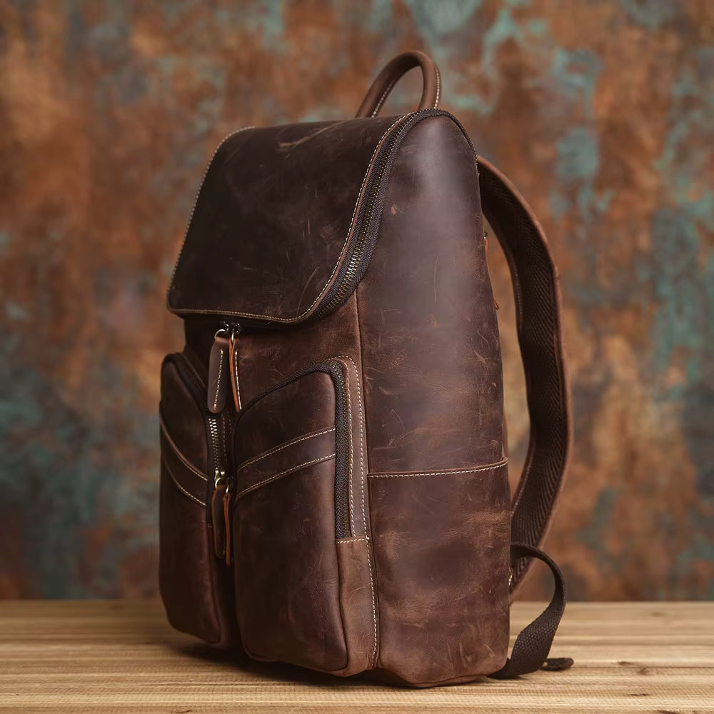 Vintage Leather Laptop Backpack
