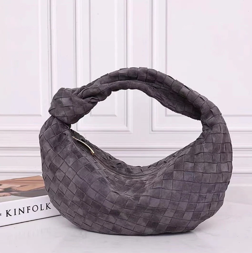 Woven Suede Knot Bag