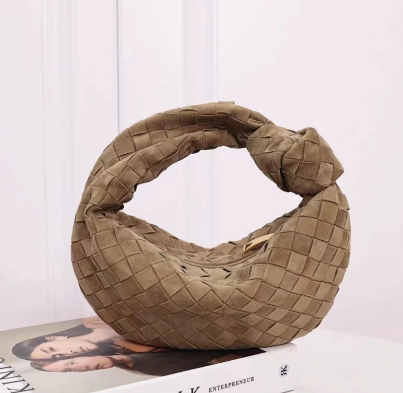 Woven Suede Knot Bag