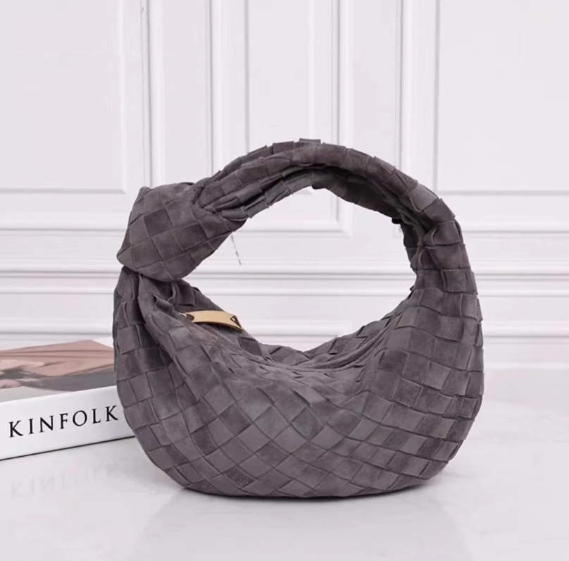 Woven Suede Knot Bag