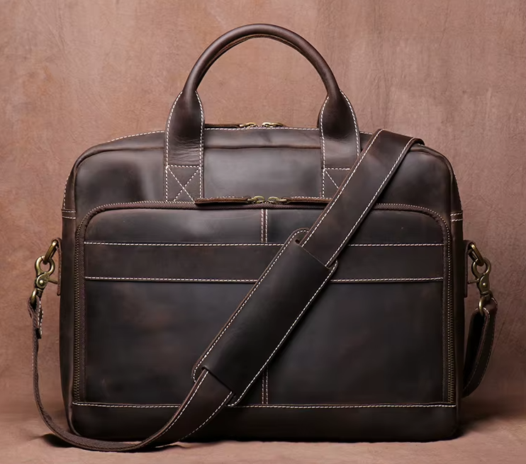 Vintage Leather Laptop Briefcase