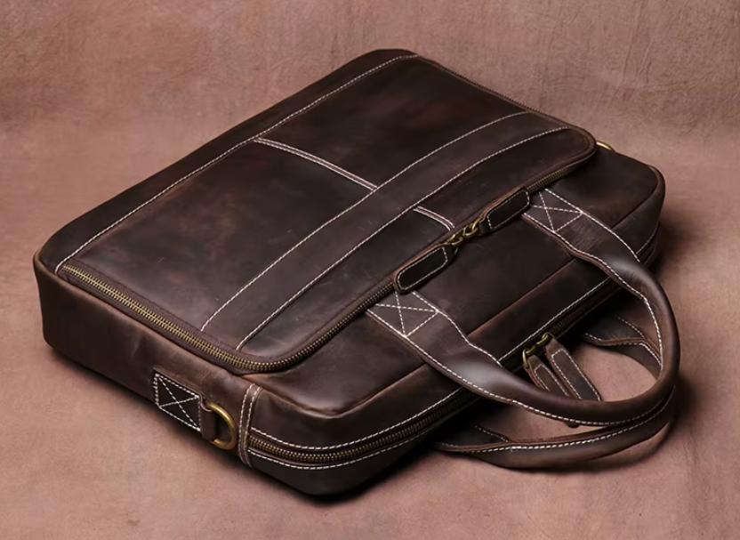 Vintage Leather Laptop Briefcase