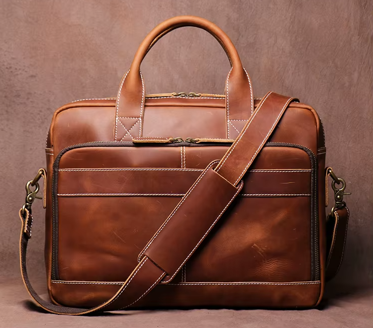 Vintage Leather Laptop Briefcase