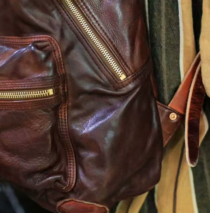 Vintage Full-Grain Leather Handmade Backpack