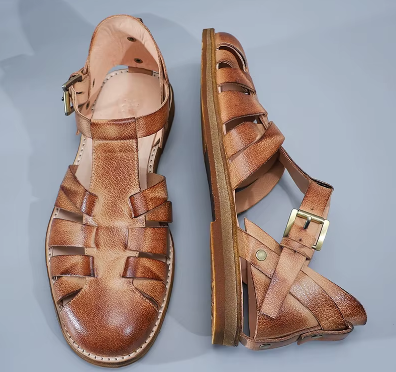 Aurelian Woven Leather Sandals