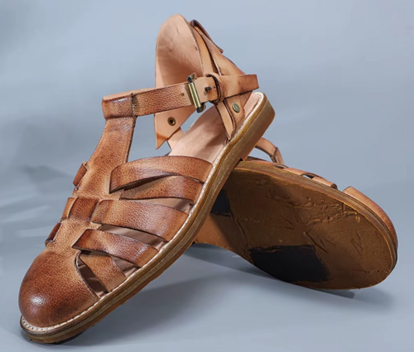 Aurelian Woven Leather Sandals