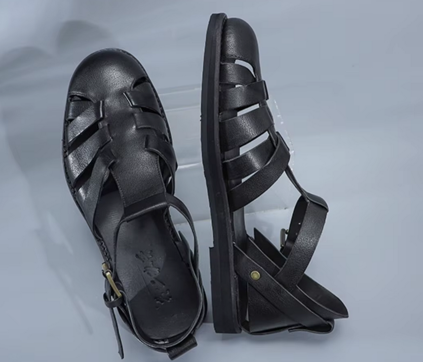 Aurelian Woven Leather Sandals