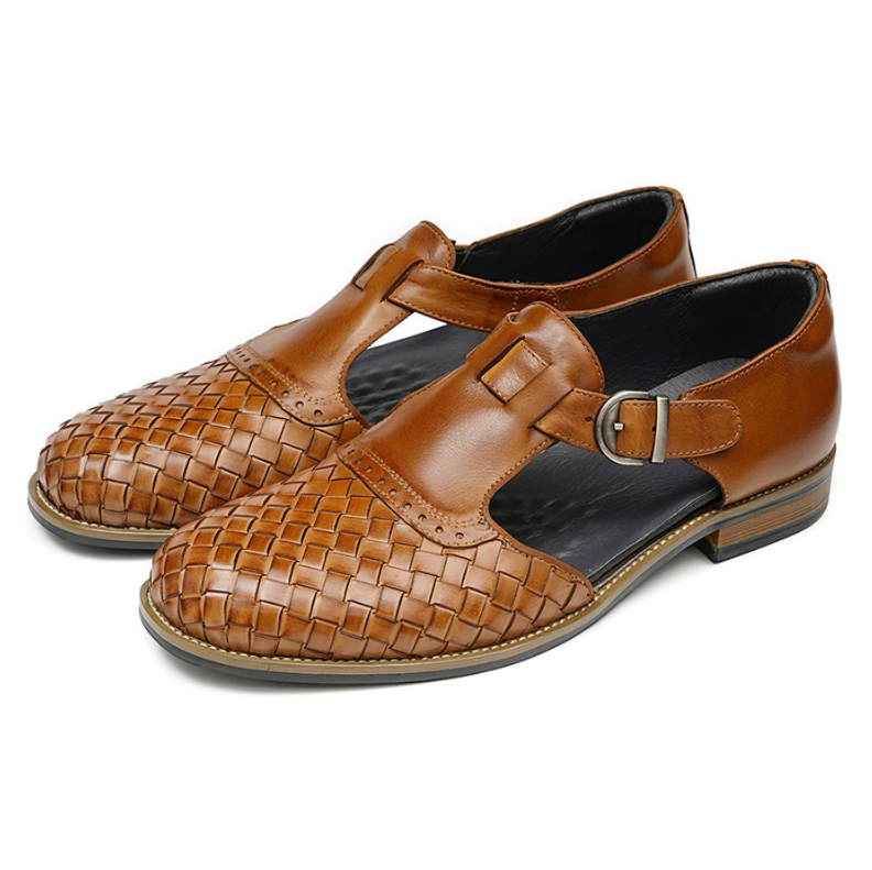 Woven Leather Strap Shoes
