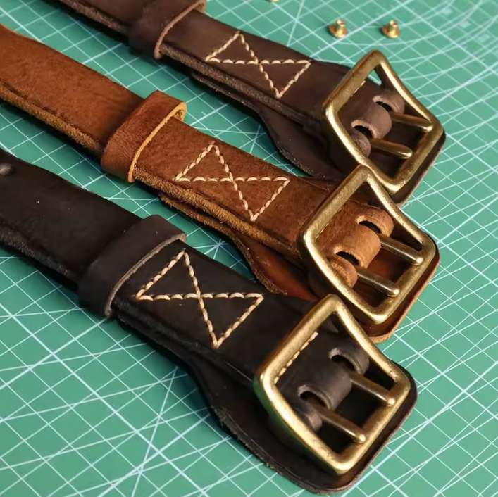 Vintage Double-Prong Full-Grain Leather Belt