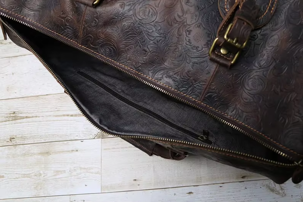 The Marlowe Embossed Leather Duffel Bag