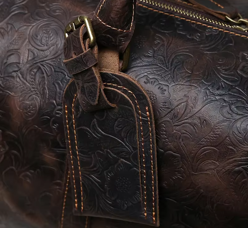 The Marlowe Embossed Leather Duffel Bag