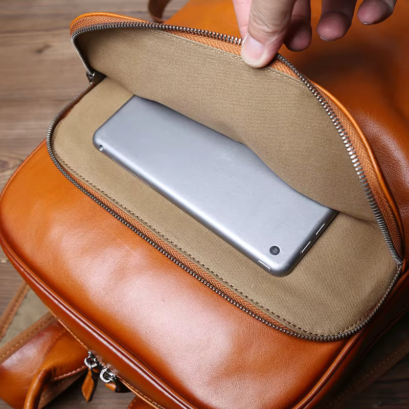 Heritage Craft Full-Grain Leather Travel Backpack