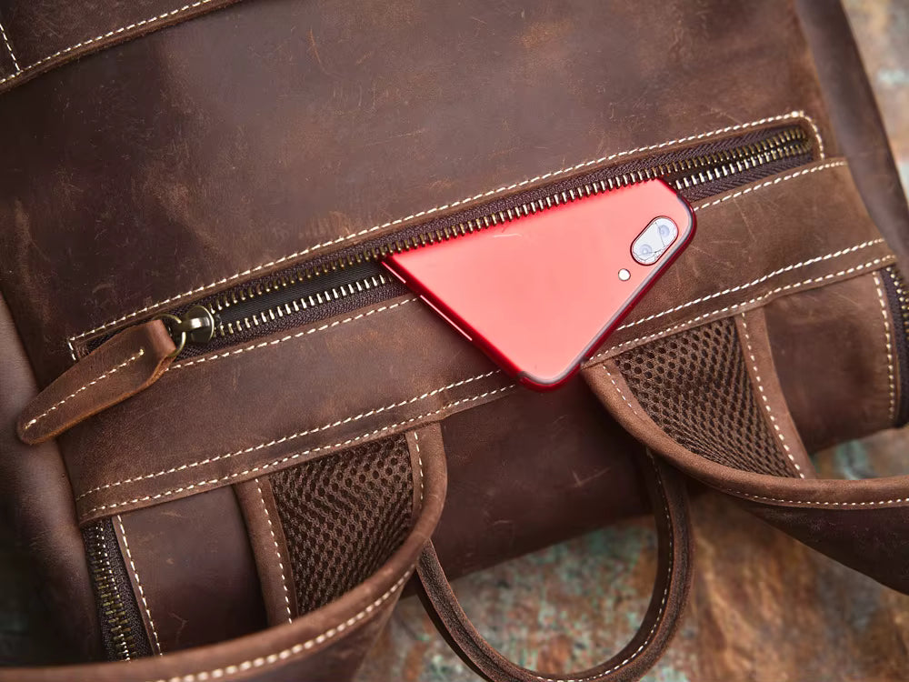 Vintage Leather Laptop Backpack