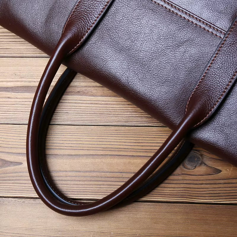 Natural Cowhide Leather Briefcase