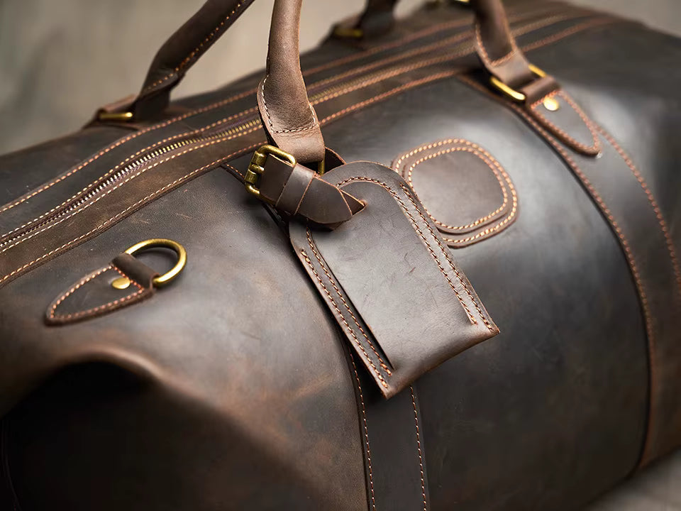 Vintage Crazy Horse Leather Duffel Bag