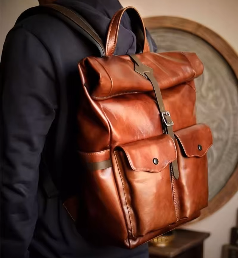 Vintage Craft Genuine Leather Travel Backpack