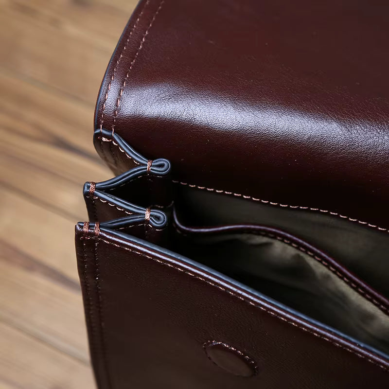 Natural Cowhide Leather Briefcase