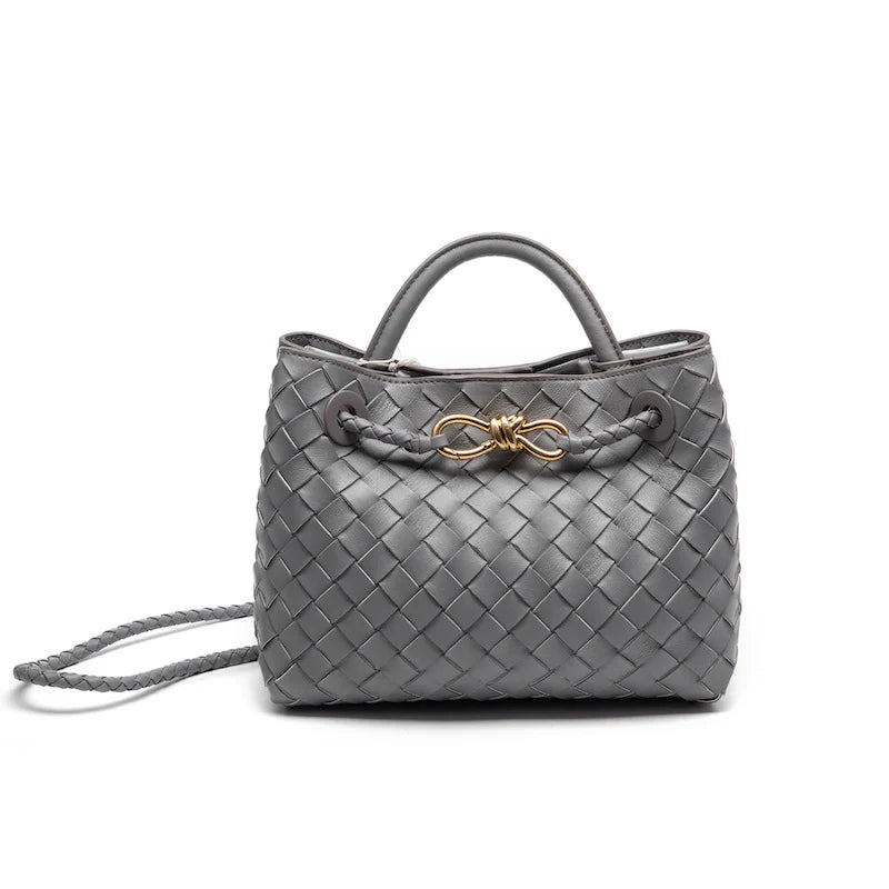 Lambskin Leather Woven Shoulder Bag