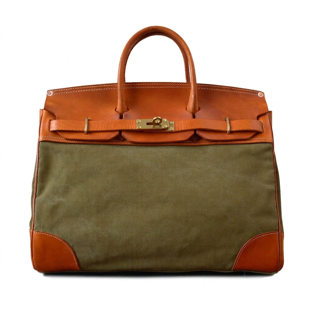 Classic Canvas & Leather Travel Bag by Cortfashion