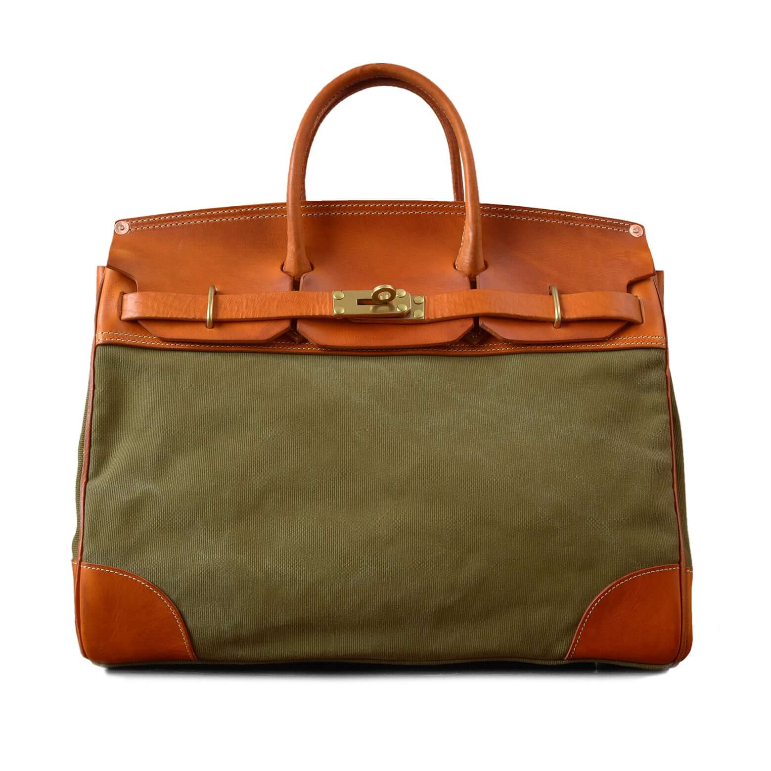 Vintage Handmade Canvas & Leather Travel Bag