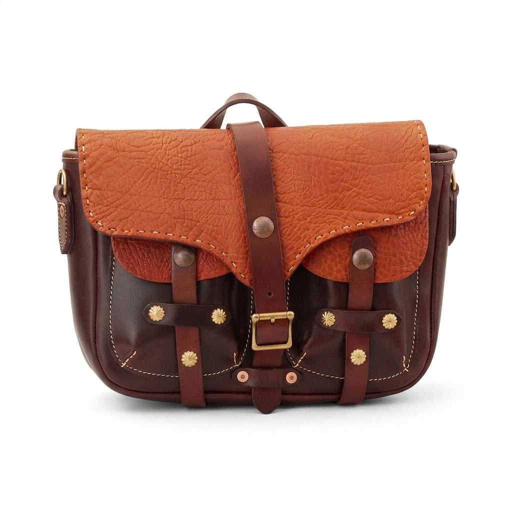 Full-grain leather satchel bag by Cortfashion