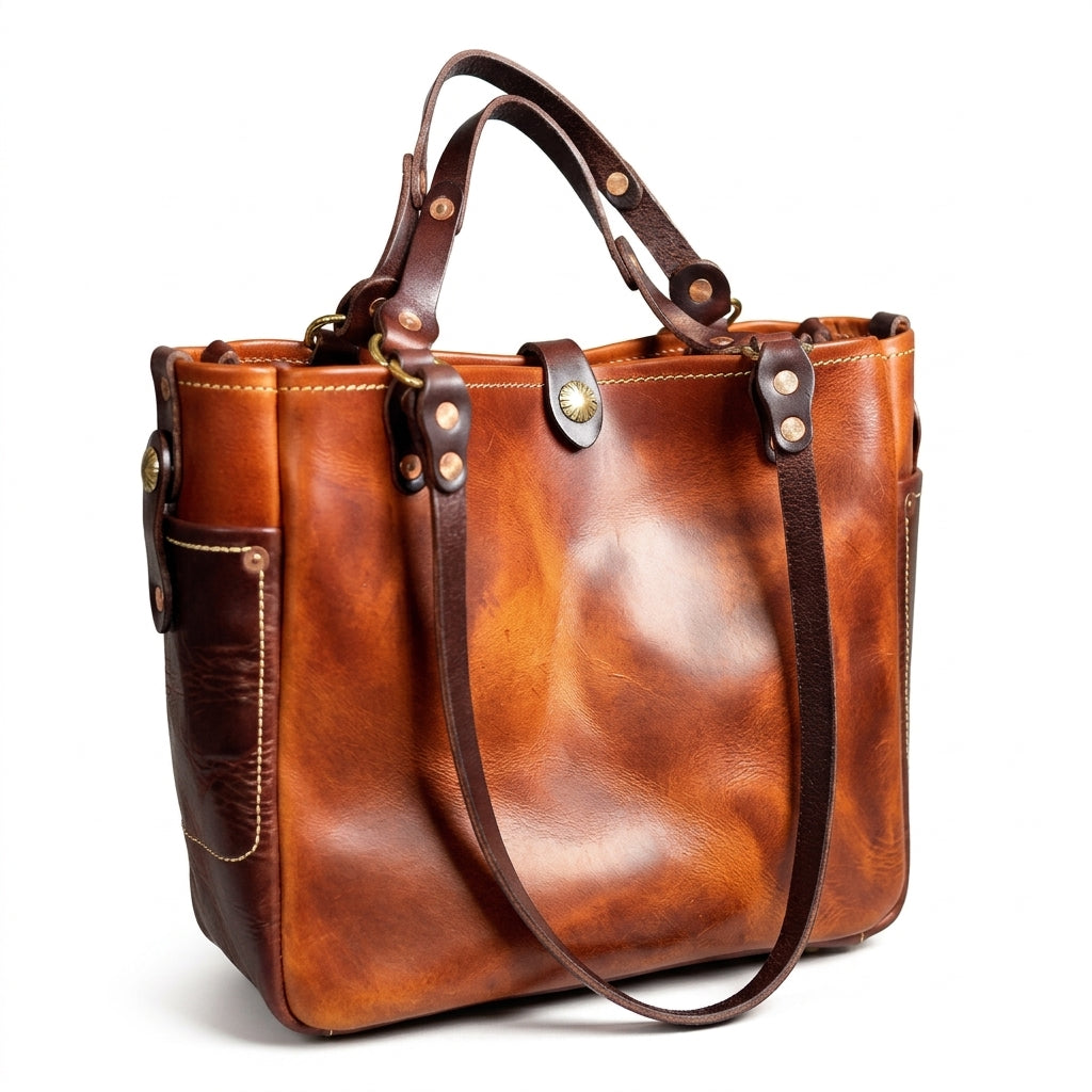 Vintage Italian leather tote bag by Cortfashion