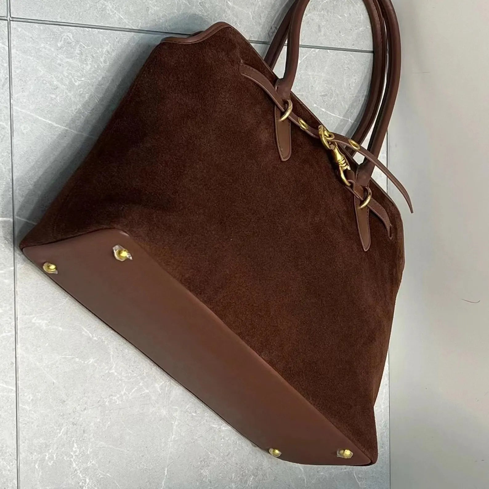 Cowhide Suede Tote Bag