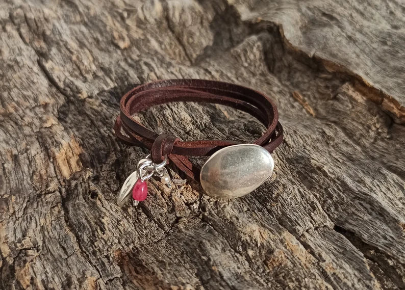 Genuine Leather Charm Bracelet