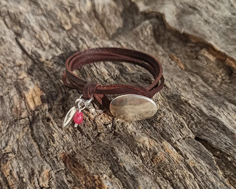 Genuine Leather Charm Bracelet