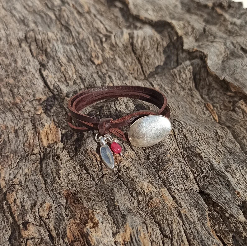 Genuine Leather Charm Bracelet