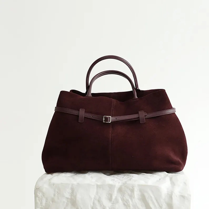 Suede Luxe Belted Tote