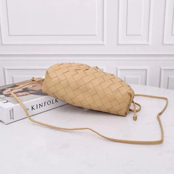 Woven Cowhide Leather pouch Bag