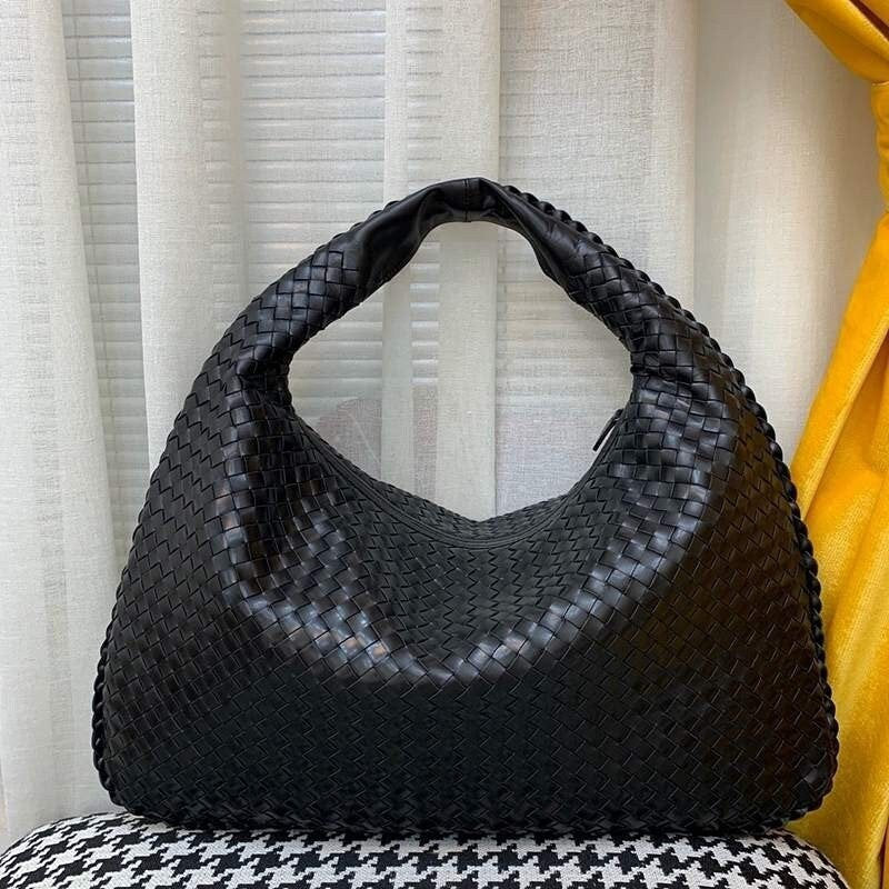 Woven Leather Hobo Bag