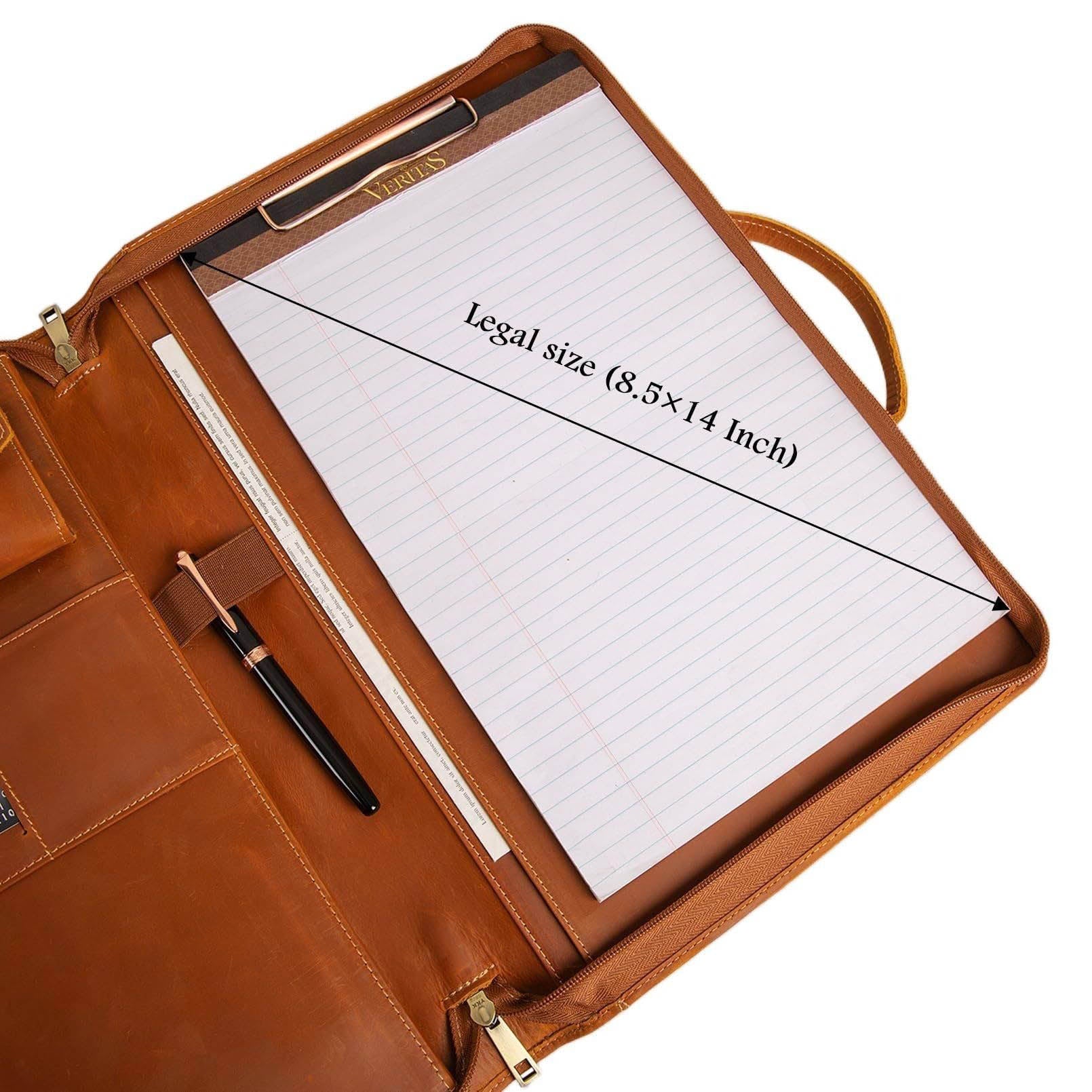 Leather Portfolio Organizer Briefcase