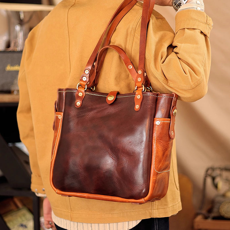 Vintage Italian Leather Tote Bag
