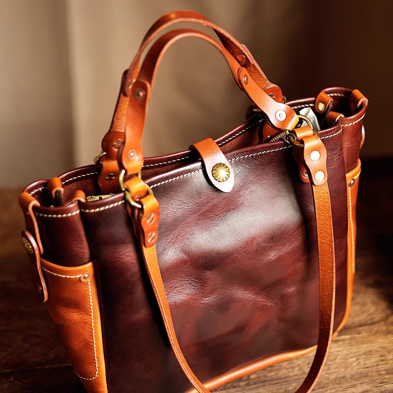 Vintage Italian Leather Tote Bag